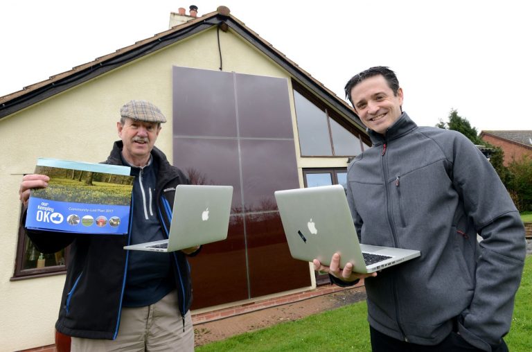 Martin Brocklehurst and Jon Osborne able to continue working from home in Kempley, Gloucestershire, thanks to boost from rural broadband provider Airband