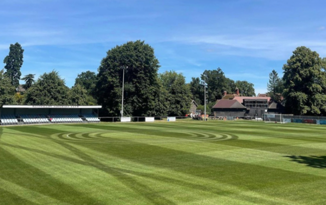 Westfields FC pitch with Airband stripe