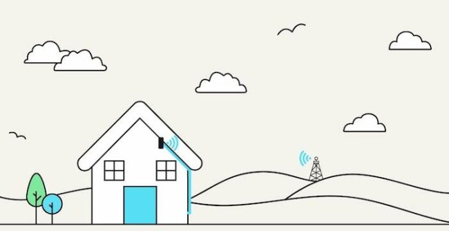 Illustrative fixed wireless broadband connection.
