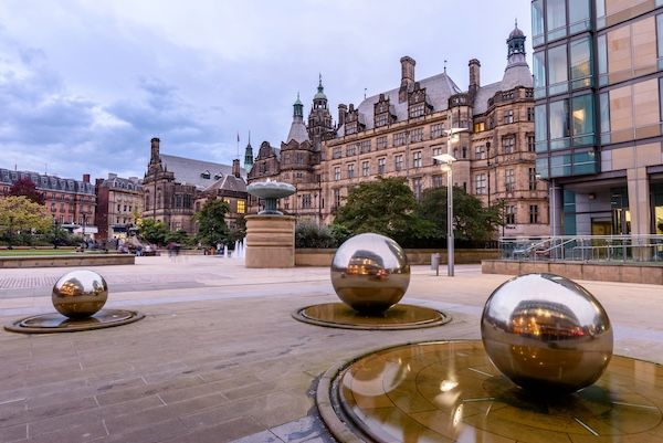 A picture of Millennium Square in Sheffield